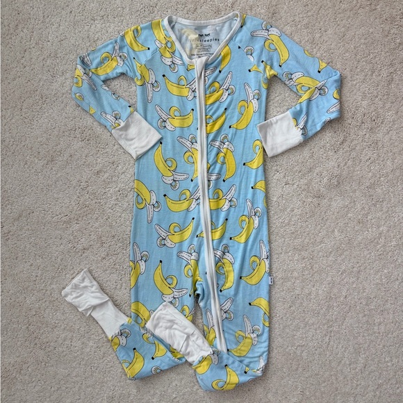 Little Sleepies Other - Little Sleepies Blue and Yellow Banana Print Outfit
